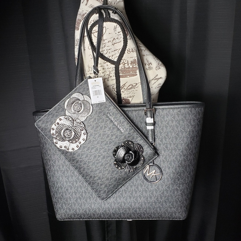 Michael Kors Jet Set Tote Set Black - Picture 8 of 8